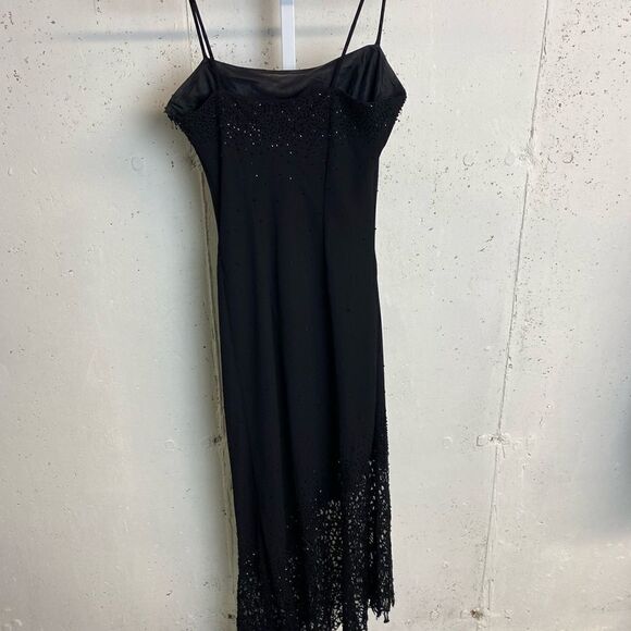 #308 CACHET Black Beaded Cocktail Dress - Picture 5 of 11